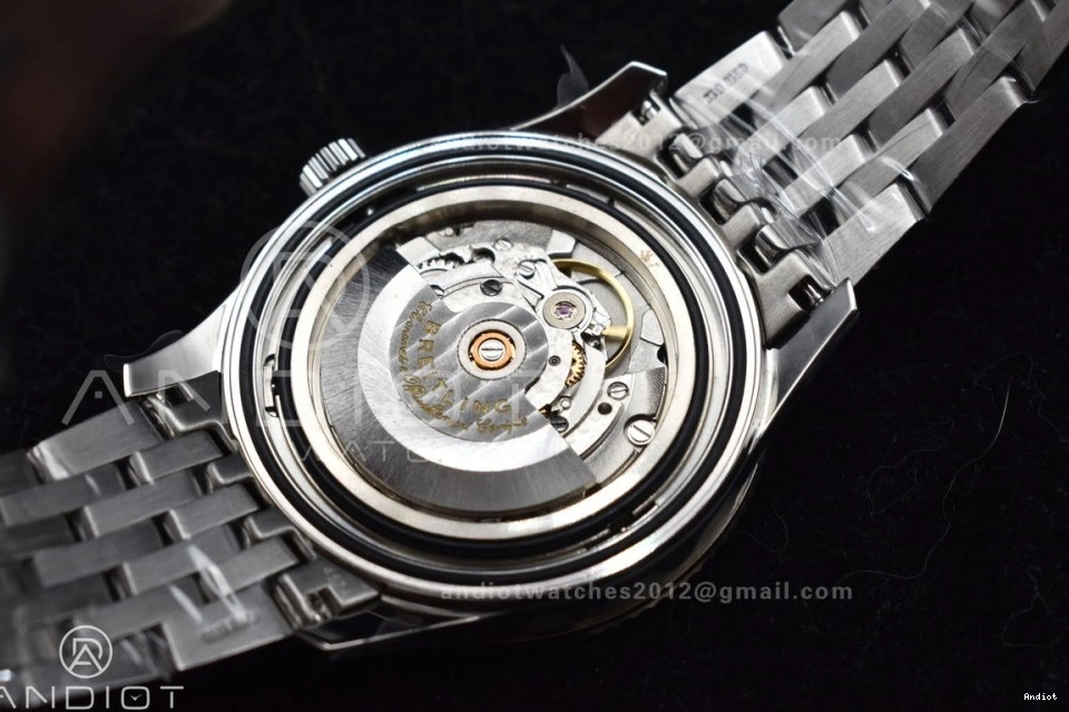 Navitimer SS Bracelet RG Edition 1 on A2824 White 1:1 Best SS Bezel Dial V7F 0109